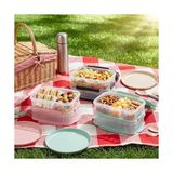 Esmo Home Orret Home 2x1,8 L Çift Katlı Plastik Yemek Taşıma Kutusu 3,6 L Saklama Kabı Sızdırmaz Contalı Şeffaf Kilitli Sefer Tası Beslenme Kabı Lunch Box Erzak Kabı (1 Adet) - Kestane Akaju - Option-1