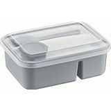 Esmo Home Orret Home 3 Bölmeli Beslenme Kabı 920 ml Sosluklu Sızdırmaz Kapaklı Bpa Içermez Çatal Kaşık Dahil Lunch Box Bölmeli Yemek Kabı (Gri) - Kestane Akaju - Option-1