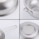 Esmo Home Orret Home Uzun Saplı Paslanmaz Metal Süzgeç – Makarna, Sebze ve Meyve Yıkama Süzek, Derin Gövdeli, Dayanıklı Tel Süzgeç, Mutfak Süzgeci (25 Cm) - Option-1