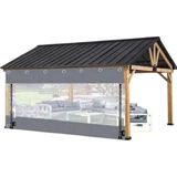 Esmo Home Pamukkale Branda Su Geçirmez Pvc Şeffaf Branda, Kış Bahçesi Fermuarlı Kapama, Gri, 500 x 270 cm - Adaçayı Yeşili - Option-1