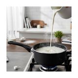 Esmo Home Papilla 16 cm Sos Tavası - Iç Dış Siyah Gold Damla Desenli Yanmaz Yapışmaz Kapaksız Yumurta Tavası - (No Color) - Option-1