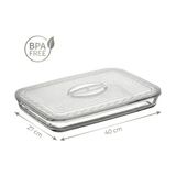 Esmo Home Paşabahçe Borcam Uyumlu Plastik Kapak 40X27 cm Dikdörtgen Borcam Kapağı - Fırın Kabı Saklama Kapağı, Bpa Içermez (Sadece Kapak) - Option-1