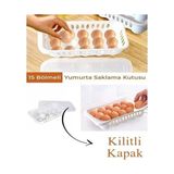 Esmo Home Plastik 15'li Yumurtalık Beyaz, Kapaklı, 28X18X7 cm - Kestane Akaju - Option-1