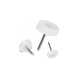 Esmo Home Plastik Poligirit Çivili Tapa, Masa Sehpa Ayak Zemin Koruyucu, Siyah ve Şeffaf Beyaz, Çap 1.5 Cm, 50 Adet (Beyaz) - Option-1