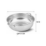 Esmo Home Premium 25 cm Paslanmaz Çelik Mutfak Süzgeci, Çift Kulplu Metal Makarna ve Pirinç Yıkama Kabı, Isıya Dayanıklı Delikli Sebze ve Meyve Süzme Kasesi (Gümüş) - Option-1