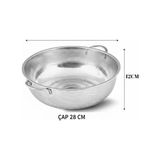 Esmo Home Premium 28 cm Paslanmaz Çelik Mutfak Süzgeci, Çift Kulplu Metal Makarna ve Pirinç Yıkama Kabı, Isıya Dayanıklı Delikli Sebze ve Meyve Süzme Kasesi (Gümüş) - Option-1
