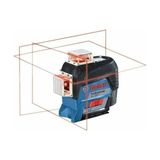 Esmo Home Professional Gll 3-80 C Çizgi Lazer (30M Çalışma Alanı [alıcı ile 120M], 1 x 12V 2.0AH Akü, Gal 12V-40 Şarj Cihazı, Ip 54 Toza Karşı Koruma Sistemi, Kırmızı Lazer, Bm 1 Tutucu, L-Boxx 136) - Gri