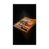Esmo Home Profesyonel 5 Parça Mutfak Bıçak Seti Soğan Satırı, Kesme, Doğrama Bıçakları & Masat - Kestane Akaju - Option-1