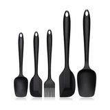 Esmo Home Promosyonca 5 Parça Silikon Spatula ve Fırça Seti, Siyah - Kestane Akaju - Option-1