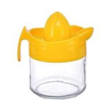 Esmo Home Promosyonca Cam Narenciye Sıkacağı, Plastik Başlıklı, 425ML Kapasiteli (Sarı) - 1BW-Beyaz