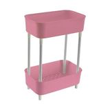 Esmo Home Promosyonca Çok Amaçlı 2 Katlı Dolap Içi Düzenleyici, Banyo Mutfak Organizer Raf (Pembe) - 0 Siyah - Option-1