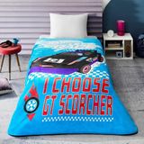 Esmo Home Race Çizgi Film Karakteri Pamuk-Polyester Karışım Battaniye, Mavi, Siyah, Mor, Tek Kişilik - 0 Siyah - --