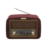 Esmo Home Retro Radyo Taşınabilir Bluetooth Speaker ve Hoparlör Klasik Antika Tarzı Iç ve Dış Mekan Multiband USB Girişli Dekoratif Klasik Radyo 18CM x 28CM 6655 (Ahşap Kırmızı) - Option-1