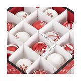 Esmo Home Saklama Kutuları, 3'lü Set, Katlanır Kutular, Kutu Başına 64 Küçük Bölme, Esnek Ayırma Duvarları, 30,5 x 30,5 x 30,5 Cm, Kırmızı, Kar Tanesi Desenli RFB029R01 - -50 C