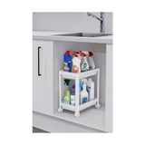 Esmo Home Sas Haus Flex Elite Pro 2 Katlı Beyaz Tekerlekli Çok Amaçlı Banyo & Mutfak Düzenleyici Raf - Evye Altı Raf Beyaz 40 x 35 - 0 Siyah - Option-1
