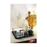 Esmo Home Sas Haus Ömür Boyu Paslanmaz Bulaşıklık Bulaşık Sepeti Tek Katlı Tabaklık Termo Plastik Kaplama Siyah Tbk-01 - Kestane Akaju - Option-1