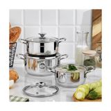 Esmo Home Schafer Steel Storm Çelik Tencere Seti 6 Parça-Inox - Option-1