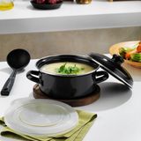 Esmo Home Schäfer Komfort Pişir Sakla Emaye Tencere 18 Cm-Siyah - (No Color) - Option-1