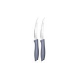 Esmo Home Sebze ve Meyve Bıçağı, Çelik, Gri, Lazer Kesim Tırtıklı Uç, 22 Cm, 6 Adet - Kestane Akaju - Option-1