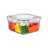Esmo Home Şeffaf Kare Şekilli Iç Içe Geçebilen Saklama Kabı Seti Contalı Kapak Sızdırmaz Hava Geçirmez Kapaklı Gıda Saklama Takımı Erzak Meyve Bakliyat Kapları (2,4 Litre) - 0 Siyah - Option-1