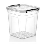 Esmo Home Şeffaf Plastik Saklama Kutusu, Kilitli Kapaklı (10 Litre) - 0 Siyah - Option-1