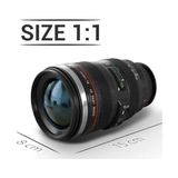 Esmo Home Senon Objektif Kupa Lens Kupa Kahve ve Çay Için Termos Kupa Fotoğraf Tutkunları Için Dekoratif Hediyelik 350 ml (Cam Kapak) - Option-1 - 0 - Siyah