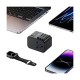 Esmo Home Seyahat Priz Dönüştürücü Adaptör, 45W Şarj Cihazı, 2x USB Girişi, 3x Type-C Girişi, Uluslararası Güç Adaptörü, Us, Uk, Eu, Au Evrensel Uyum - 0 - Siyah - Option-1