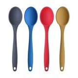 Esmo Home Silikon Büyük Boy Kaşık Seti, Yanmaz Yapışmaz, Çok Renkli - Mavi, Sarı, Kırmızı, Antrasit - 27 Cm, 4 Adet Set, Bpa Free - Kestane Akaju - Option-1