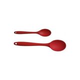 Esmo Home Silikon Kaşık + Silikon Mama Kaşığı 2’li Set - Isıya Dayanıklı, Çizmez, Tek Parça Tasarım (Kırmızı) - 01P-Pembe