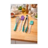 Esmo Home Silikon Mutfak Gereç Seti 4 Parça, Çırpıcı, Spatula, Maşa, Yağlama Fırçası, Yapışmaz Tencere Tava Uyumlu, Isıya Dayanıklı, Ergonomik Saplı,4’lü Silikon Mutfak Seti, Spatula, Çırpıcı, Maşa, Fırça - Kestane Akaju - Option-1