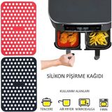 Esmo Home Silikon Pişirme Kağıdı, Çok Amaçlı, Air Fryer, Fırın, Tencere ve Mikrodalga Uyumlu, Yanmaz Yapışmaz Sürekli Kullanıma Uygun Delikli Yıkanabilir Pişirme Matı 20X13 cm 1 Adet - Option-1 - 001-Renkli