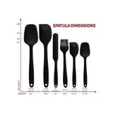Esmo Home Smartizi 6'lı Siyah Yanmaz Yapışmaz Silikon Spatula ve Fırça Seti (En Büyüğü 27 Cm) - Çizmez Isıya Dayanıklı Bpa Içermeyen Mutfak Seti - Kestane Akaju - Option-1