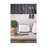 Esmo Home Smeg Beyaz TSF01CREU Retro Krem 2x2 Slot Ekmek Kızartma Makinesi - Ahşap - Beyaz