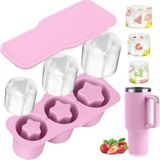 Esmo Home Stanley Silikon Buz Kalıbı,yıldız Şekilli Buz Küpü Tepsisi, 20-40 Oz Kapasiteli Buzluk - Option-1 - 001-Renkli