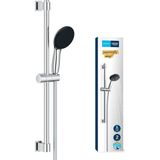 Esmo Home Start 110 Sürgülü Duş Seti, 110MM Yuvarlak 2 Akışlı El Duşu, 600MM Sürgülü Ray, 1750MM Duş Hortumu, Krom, 27948001 - 1 lt