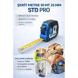 Esmo Home Std Pro Şerit Metre, 10M Uzunluk, 25MM Genişlik, Pratik ve Dayanıklı Tasarım, Inşaat ve Tadilat Için - Option-1