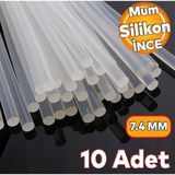 Esmo Home Uygun Elektronik 10 Adet Mum Sıcak Silikon, 7mm - 30CM Ince Şeffaf Silikon - Option-1 - Ahşap