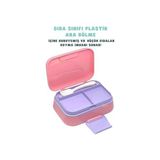 Esmo Home Vagonlife Bento 1030ML Lunchbox Tek Katlı 3 Bölmeli Pp Plastik Sefer Tası Yemek Kutusu (Pembe) - Kestane Akaju - Option-1