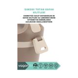 Esmo Home Vagonlife Bento 1800ML Lunchbox 2 Katlı 4-6 Saat Sıcak/soğuk Termos Özellikli Çelik Sefer Tası Yemek Kutusu (Bej) - Kestane Akaju - Option-1