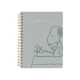 Esmo Home Vegan Deri Spiral Günlük, Snoopy Tipi – 20,32 cm x 25,4 Cm, 192 Çizgili Sayfa, "şimdi Yaz" Yazılı Gümüş Folyo Kapağında Süslenmiştir – Notlar, Listeler ve Daha Fazlası Için Mükemmel - -- - Option-1