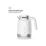 Esmo Home Xenon Smart Akıllı Kettle Paslanmaz Çelik Çift Katmanlı Mobil Uygulama Kontrollü Dijital Dokunmatik Otomatik Kapanma Hızlı Kaynatma Kolay Temizlik Kaçak Akım Korumalı Su Isıtıcı 1.7 Lt (Beyaz) X7102 - 01-Mavi