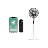 Esmo Home Xenon Smart Akıllı Vantilatör Wi-Fi Bluetooth Mobil Uygulama ile Uzaktan Kontrol Edilebilen Max. 60 Db Ultra Sessiz 7 Saat Zamanlayıcı Ayaklı Fan X7430 - 001-Siyah
