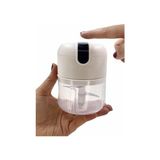 Esmo Home Yeni Nesil Şarjlı Sarımsak Rondosu 3 Bıçaklı Pratik Mini El Rondosu Mini Rondo - Ahşap - Beyaz