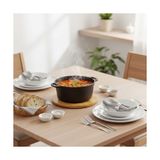 Esmo Home Yuvarlak Bambu Nihale – Metal Fileli, Isıya Dayanıklı Tencere ve Çaydanlık Altlığı (16,5 x 16,5 Cm) - 1BW-Beyaz