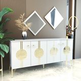 ESMOPA MOBİLYA Elegant Beyaz Konsol Metal Ayaklı Şık Tasarım ve Fonksiyonel Özellikler - 75 x 172 cm