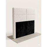 Esna Home Puffy Yatak Başlığı, Boucle Dokulu Kumaş, Beyaz, Tek Kişilik, 90x100 cm, Modern Stil