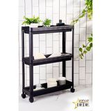 Esnaf Dede Ikea Vesken Banyo Mutfak Organizer Servis Sehpası Düzenleyici Tekerlekli Raf Ünitesi 3 Katlı Siyah