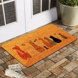 Esnature 45 x 70 cm Pvc Dijtal Baskı Pretty Cats Çok Amaçlı Iç ve Dış Kapı Paspası - Kahverengi