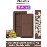 Esnek Bpa İçermez Yüksek Isı Dayanıklı Meşhur Dubai Çikolata Silikon Kalıbı 3 Adet