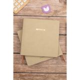 Esnek Kapaklı Noktalı Defter 16,5x16,5 Krem Vegan Deri | 96 Yaprak, 90 gr. Ivory Krem Kağıt, Noktalı İç Dizayn, Yan Boyama